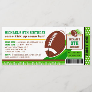 Invitations Faire Part Cartes Anniversaire Rugby Zazzle Be