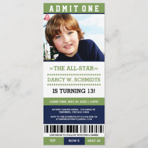 Billets de sport Invitations de fête d'anniversair