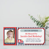 Billets de train Carte photo d'invitation d'annive (Debout devant)