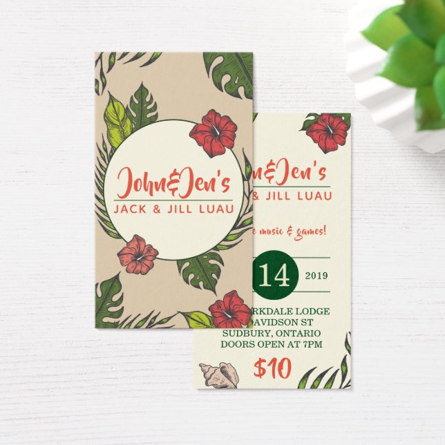 Billets Stag and Doe - Hawaiian Luau Tropical (Bureau)