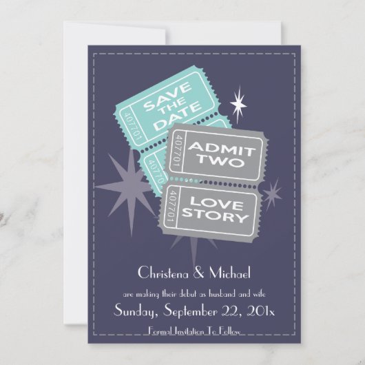 Billets vidéo Enregistrer la carte de date (bleu) (Devant)