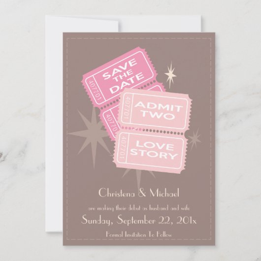 Billets vidéo Enregistrer la carte de date (Brown) (Devant)