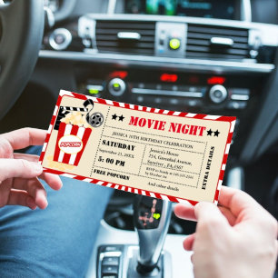 Billetterie cinéma vintage fête d'anniversaire