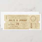 Billettes de Théâtre invitation de mariage de (Devant / Derrière)