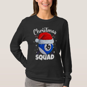 Billiard 10 Bal Kerst Team Poolballen Biljart T-shirt