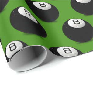 billiard acht bal op groen cadeaupapier