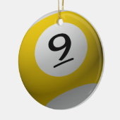 BILLIARD BALL CHRISTMAS ORNAMENT 9 (NINE) GEEL/ (Links)