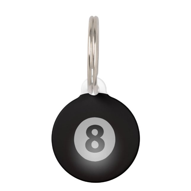 Billiard Ball Eight Ball Huisdierpenning (Voorkant)