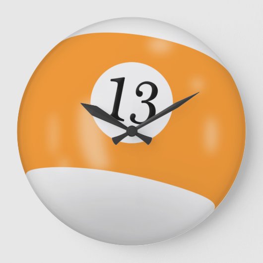 Billiard Ball Number 13 Grote Klok (Voorkant)