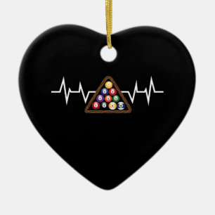 Billiard Ball Rack Heartbeat Keramisch Ornament