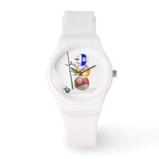 Billiard Ball Snowman Horloge