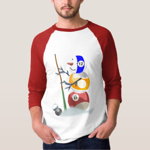 Billiard Ball Snowman Kerstmis T-shirt