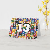 Billiard Balls 13de verjaardag Kaart (Gele Bloem)