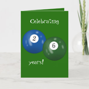 Billiard Balls 26e verjaardag Kaart