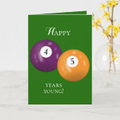 Billiard Balls 45ste verjaardag Kaart (Gele Bloem)