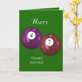 Billiard Balls 47e verjaardag Kaart (Gele Bloem)
