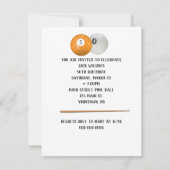 Billiard Balls 50th Birthday Invitation Kaart (Achterkant)
