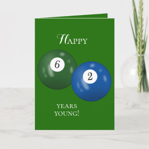 Billiard Balls 62e verjaardag Kaart