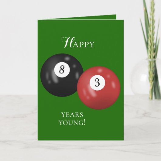 Billiard Balls 83ste verjaardag Kaart (Voorkant)