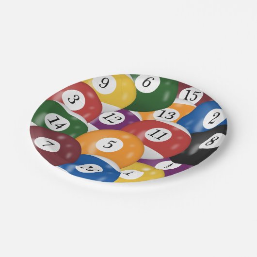 Billiard Balls Achtergrond Papieren Bordje (Gekanteld)