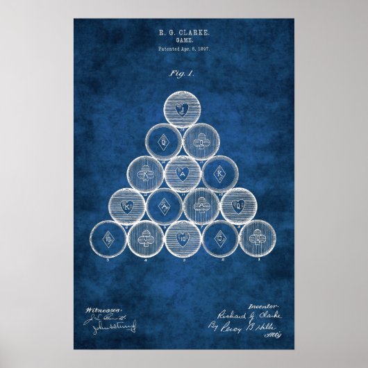 Billiard Balls Brevet Art #1 Salle de billard Déco (Devant)