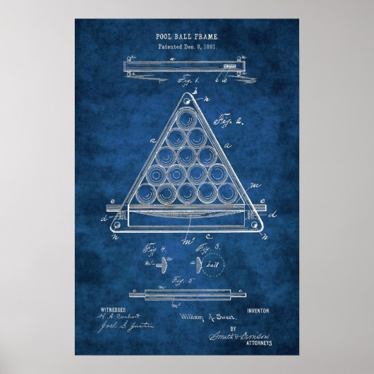 Billiard Balls Brevet Art #3 Salle de piscine Déco (Devant)