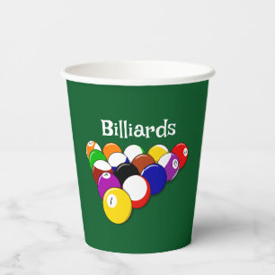 Billiard Balls Design Cup Papieren Bekers