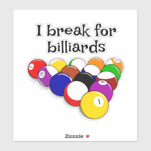 Billiard Balls Design Custom Vinyl Sticker (Vel)