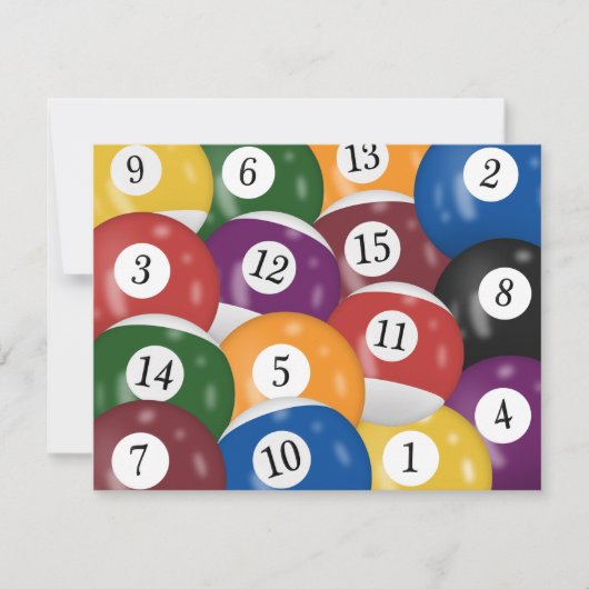 Billiard Balls Invitation 28e anniversaire (Devant)