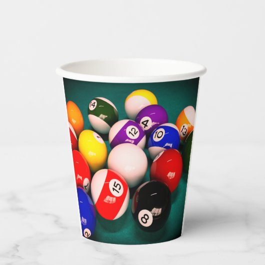 Billiard Balls Papieren Bekers (Voorkant)
