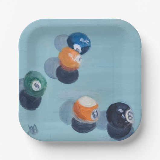 Billiard Balls Papieren Bordje (Voorkant)