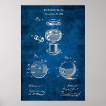 Billiard Balls patent Art #2 Pool Room Decor