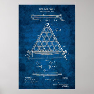 Billiard Balls patent Art #3 Pool Room Decor Poster