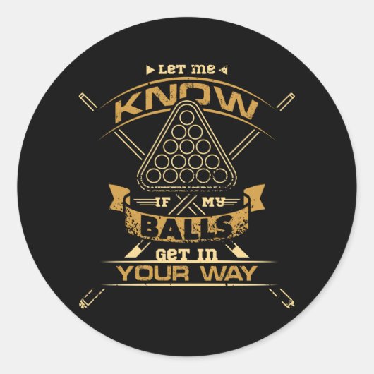 Billiard Balls Ronde Sticker (Voorkant)