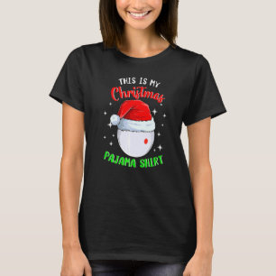 Billiard Cue Bal Dit Is Mijn Kerst Pyjama   T-shirt