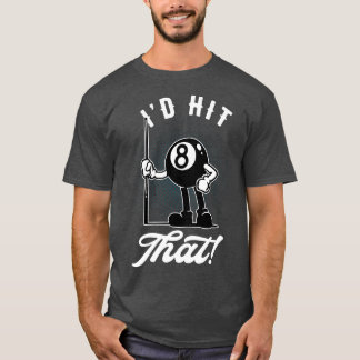 Billiard Cue Sport Grappig 8Ball Toon Zwembad T-shirt