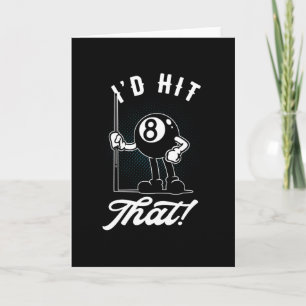 Billiard Cue Sports Funny 8-Ball Cartoon Pool Kaart