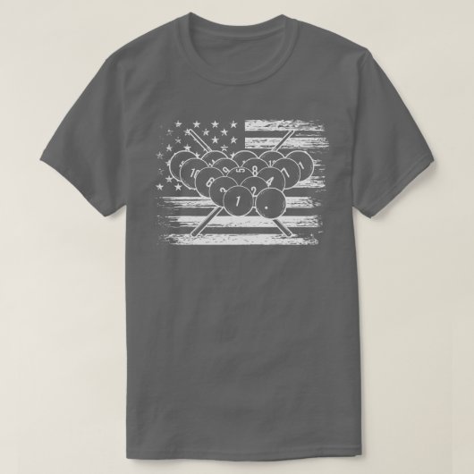 Billiard Flag Snooker Pool Chalk Billiard Player  T-shirt (Design voorkant)