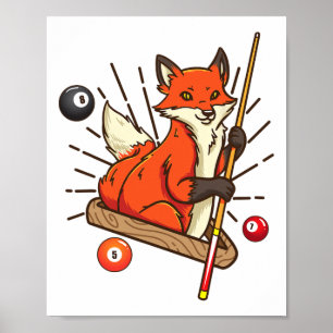 Billiard Fox Hustler Pool Shirten Meisjes Snooker Poster