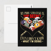 Billiard grap 8 Bal Grappige Pool Speler Briefkaart (Voorkant / Achterkant)