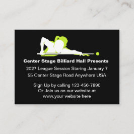 Billiard Hall Promotional Business Cards  Visitekaartje
