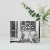 Billiard Parlor op Main Street Briefkaart (Staand voorkant)