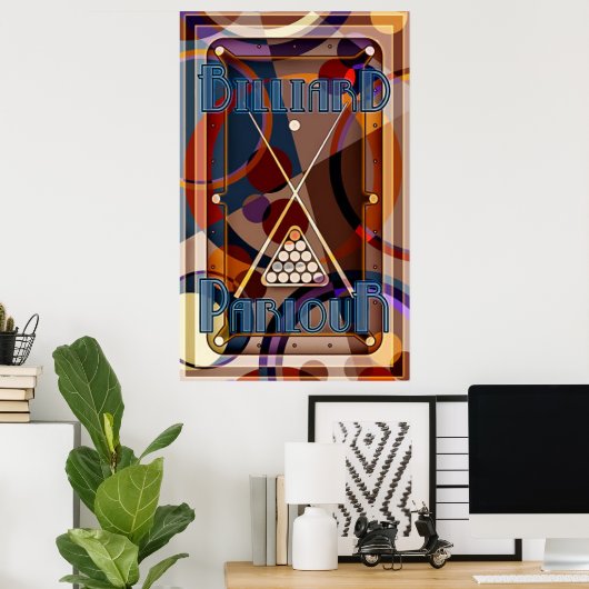 Billiard Parlor Panic Poster (Thuiskantoor)