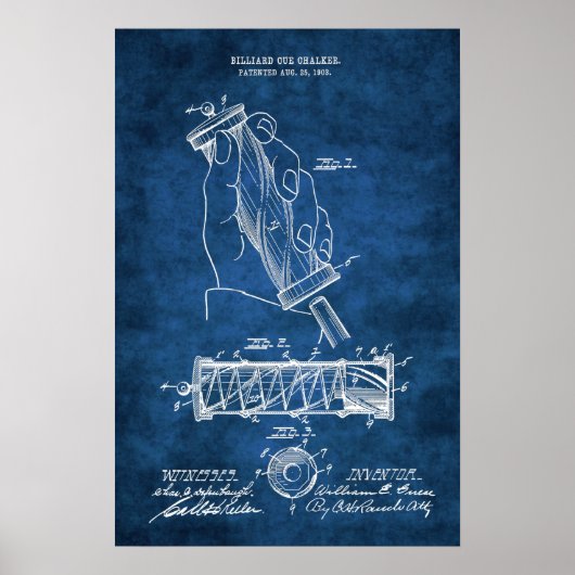 Billiard Patent Art #12 Pool Room Decor Poster (Voorkant)