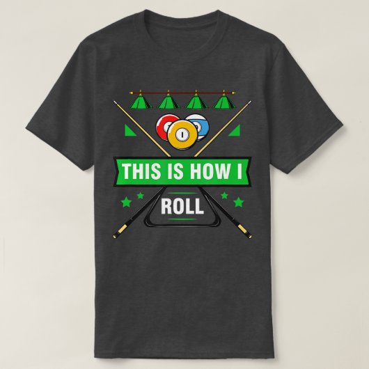 Billiard Player Billiards Table Cue Snooker T-shirt (Design voorkant)