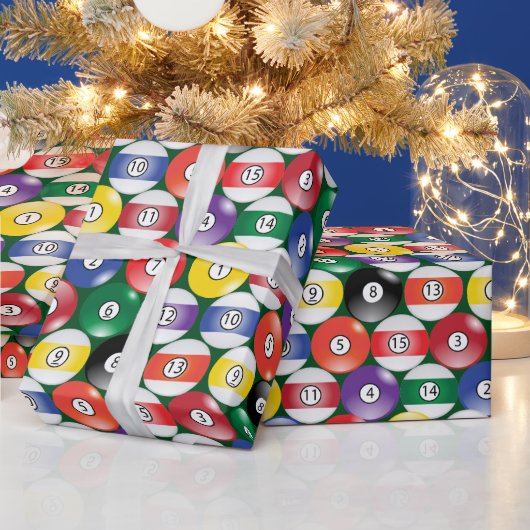 Billiard Pool Balls Cadeaupapier (Feestdagen)