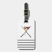 Billiard Pool Balls en Cues Bagagelabel (Voorkant verticaal)