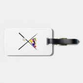 Billiard Pool Balls en Cues Bagagelabel (Achterkant horizontaal)