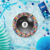Billiard Pool Balls Solid Number Acht Papieren Bordje (Feest)