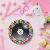 Billiard Pool Balls Solid Number Acht Papieren Bordje (Feest)